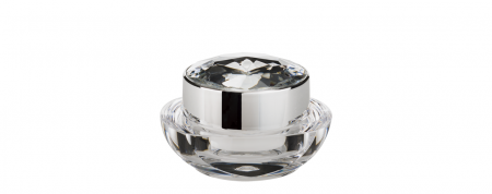 Pot de crème carré en acrylique avec capuchon en diamant de 15 ml